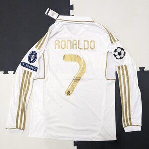 Real Madrid 2011/12 Ronaldo #7 Champions League Home Long-Sleeve Jersey